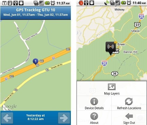 GPS tracker app maps