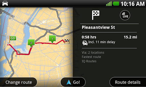 TomTom  Android app route overview