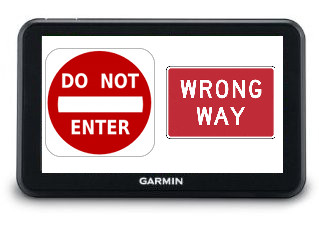 GPS wrong way warning