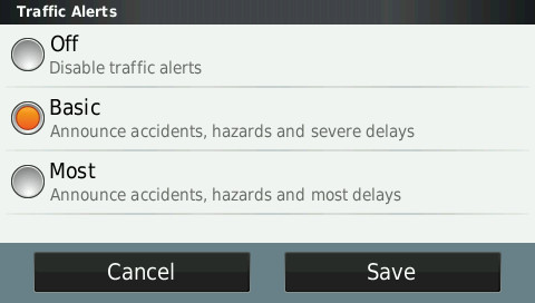 nuvi 2013 traffic alert settings