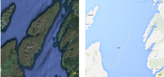 The Scottish island of Jura has gone missing from Google Maps
