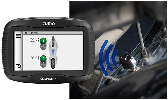 Garmin zumo Tire Pressure Monitoring Sensor (TMPS) for motorcycles
