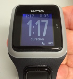 TomTom Runner easy to read data screen during a run.