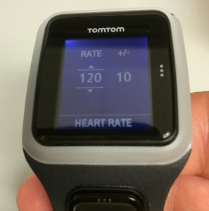 The only screen to enter heart rate values.
