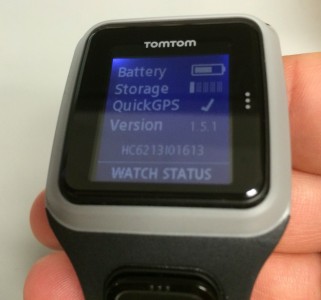 TomTom Runner status screen.