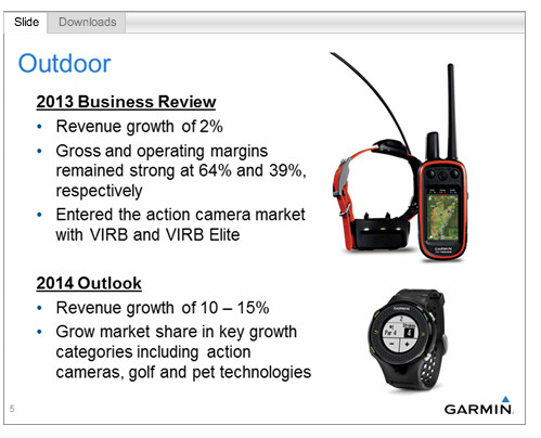2014 Garmin outdoor segment outlook