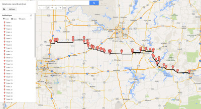 This is what my Google Maps route looked like after I marked and made my route.