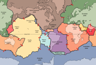 A map of the tectonic plates